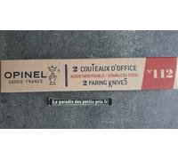 couteau office Opinel N°112, 2 couteaux d'office manche bois lame 10 cm