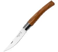 Couteau Opinel N°08 Effile Slim manche en bois d'olivier, acier poli 002563
