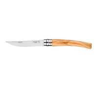 Opinel - N°10 Couteau de Table Nomade Effilé - Lame Finition Poliglace 10 cm Acier Inox, Manche Olivier, Bague de Sécurité Virobloc - Fabrication Française
