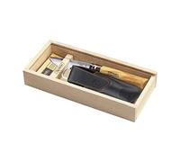 Opinel Couteau de poche No. 8 – Gamme de luxe avec étui en cuir – Olivier