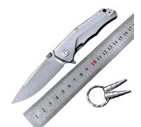 Couteau pliant 16,8 cm - Couteau de poche tranchant en titane - Roulement en céramique - Lame en acier inoxydable M390 - Couteau de camping portable - Couteau de chasse - Couteau de chasse Tanto