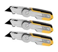 Couteau Pliant avec Conception de Rangement de Lame, Couteau Utilitaire Pliant Robuste en Alliage de Zinc, Comprend 13 Lames(*3)
