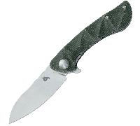 Couteau pliant Black Fox Dripper Acier inoxydable VG10 Lame stonewashed, Manche en Micarta vert OD
