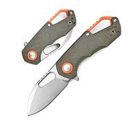 Couteau pliant de 14,7 cm - Petit couteau de poche vert en fibre de verre et acier N690 - Couteau d'extérieur léger - Couteau de survie tranchant à une main Tanto - Mini couteau de cou - Porte-clés