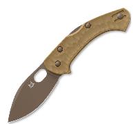 Couteau Pliant Fox-Knives FOX/ANSO ZERO 2.0 Desert Warrior Acier Becut Top Shield Lame Coyote, Coyo