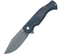 Couteau Pliant Fox-Knives Fox East Wood Tiger Acier Inoxydable CPM-S90VN Lame Satinée, Micarta Denim