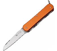 Couteau Pliant Fox-Knives FOX VULPIS Acier Inoxydable N690co Lame Polie, Manche en Aluminium Orange