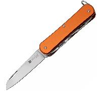 Couteau Pliant Fox-Knives FOX VULPIS Acier Inoxydable N690co Lame Polie, Manche en Aluminium Orange