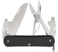 Couteau Pliant Fox Knives FOX VULPIS Lame en Acier Inoxydable M390 Poli, Manche en Fibre de Carbone