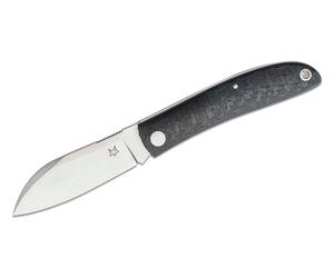 Couteau pliant FOX Knives FX-273 CF Livri Slipjoint, lame M390, manche en Micarta. Étui en cuir