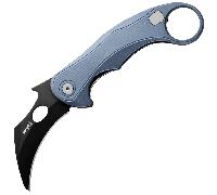 Couteau pliant LionSteel L.E.One Mid OLD BLACK lame M390, manche en aluminium ICE BLU
