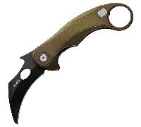 Couteau pliant LionSteel L.E.One Mid OLD BLACK lame M390, manche en aluminium VERT