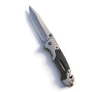 Couteau pliant, longueur totale 22,5 cm - Couteau de survie et d'extérieur tranchant avec une lame en acier inoxydable de 10 cm. Comprend un clip ceinture et un étui.