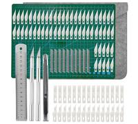 Couteau Pour Loisirs Créatifs Set, Scalpel 2 Stylos Scalpel 100 Lames De Rechange Pour Cutter De Précision 1 Lames Tapis De Découpe 1 Règle En Acier 1 Couteau Utilitaire 1 Sac De Rangement, Bricolage