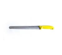 COUTEAU PRADEL MANCHE JAUNE A JAMBON LAME ALVEOLEE LONGUEUR 28 CM REF:211653