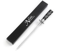 Couteau professionnel en acier magnétisé pour plus de sécurité. Notre tige à aiguiser a une poignée ovale pour une prise ferme et est conçu pour un usage quotidien, parfait pour les chefs et cuisiniers à la maison! (25,4 cm, luxe)