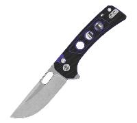 Couteau QSP Unicorn 14C28N, finition stonewashed Noir/Violet G10 QS156-B1