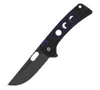 Couteau QSP Unicorn 14C28N, finition stonewashed noire G10 Noir/Violet QS156-B2