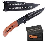 Couteau Quentin un collègue, un ami | Canif | Couteau pliant | Travail Départ Retraite | Boîte de rangement | Idée Cadeau Noël Papa Anniversaire
