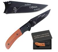 Couteau Randonneur Meilleur Copain du monde | Canif | Couteau pliant | Marcheur Trail | Boîte de rangement | Idée Cadeau Noël Papa Anniversaire