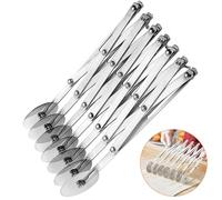 Couteau Roulette Pizza avec Roues 7 Réglables, Trancheuse Patisserie Extensible, Coupe-Pâte Acier Inoxydable Gagnez Temps, Diviseur Multi-Ronds pour Cuisson, Art Gâteaus, Gaufres, Crêpes et Biscuits