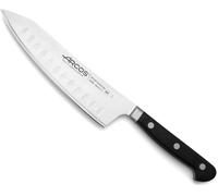 Couteau Santoku 7 Pouces En Acier Nitrum Et Lame De 180 Mm,Manche Ergonomique En Polyoxyméthylène Pom,Design Classique Et Finition Arrondie D'une Grande Beauté,Série Opera,Couleur Noire,
