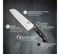 Couteau Santoku de 7" série Executive-Plus 61 HRC acier de Damas