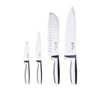 couteau Set 4 morceaux d'acier inoxydable - 1 couteau de chef +1 couteau Santaku +1 couteau multi-utilise +1 couteau pelar-finition en satin en satin