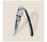 Couteau simple Deejo Tattoo Biker 37g crâne latino/bois d'ébène