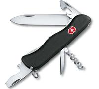 Victorinox Couteau Picknicker – 11 fonctions, lame fixe, tire-bouchon – Noir