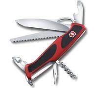 Victorinox Couteau multifonction Ranger Grip 79 – 12 fonctions, ouverture une main, Rouge/Noir