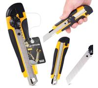 Couteau Tapis 18 mm Cutter Couteau À Paquet Carton Feuille Lame Métallique À Film Universel Professionnel Multi-Usage Multifonctionnel Précision