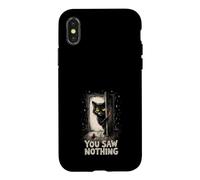 Couteau Tenant Un Chat Noir Que Vous n'avez Rien vu Halloween Coque pour iPhone X/XS