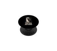 Couteau Tenant Un Chat Noir Que Vous n'avez Rien vu Halloween PopSockets PopGrip Adhésif