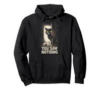 Couteau Tenant Un Chat Noir Que Vous n'avez Rien vu Halloween Sweat à Capuche