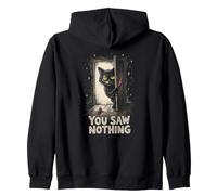 Couteau Tenant Un Chat Noir Que Vous n'avez Rien vu Halloween Sweat à Capuche