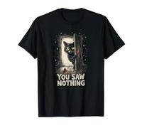 Couteau Tenant Un Chat Noir Que Vous n'avez Rien vu Halloween T-Shirt