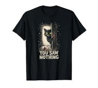 Couteau Tenant Un Chat Noir Que Vous n'avez Rien vu Halloween T-Shirt Graphique avec Valeur
