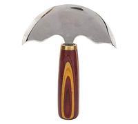 Couteau Tête Ronde Manche En Bois Avant En Acier DIY Outil De Correction Pour Corrections En Cuir DIY Projets Leathercraft (L)