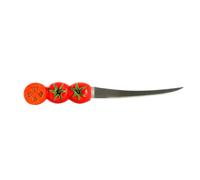 Fackelmann 43231 couteau à tomates funny kitchen, couteau office cuisine, petit couteau de cuisine, couteau a tomates dentelé, couteau a tomate, Inox, Plastique, 19,3 x 2,5 x 2,2 cm