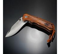 Couteau TS Knife SCOUT II 90bw avec ouverture assitée et manche en bois Longueur de la lame: 85MM Couteau de poche pliant pour l'extérieur et le camping Couteau randonnée, camping 18012
