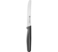 HENDI Couteau utilitaire, lame dentelée, couteau de cuisine universel, couteau de chef, couteau tout usage, 211x20x(H)10mm, inox, polypropylène, noir