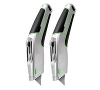 Couteau Utilitaire À Lame À Changement Rapide, Cutter Rétractable Tout Métal Robuste, avec 6 Lames Supplémentaires(Silver,*2)