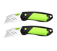 Couteau Utilitaire À Lame Interchangeable, Couteau de Poche Pliant avec Clip Ceinture et Verrouillage Axis, 15 Lames Supplémentaires Incluses(*2)