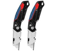 Couteau Utilitaire À Manche en Alliage D'aluminium, Cutter Rétractable Robuste, Rangement de La Lame, 6 Lames de Rechange Incluses(*2)