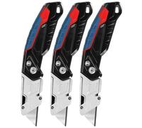 Couteau Utilitaire À Manche en Alliage D'aluminium, Cutter Rétractable Robuste, Rangement de La Lame, 6 Lames de Rechange Incluses(*3)