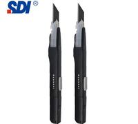 Couteau Utilitaire Anti-Tremblement Sdi,Coupe-Boîte En Acier Noir,Coupe-Boîte,Verrouillage Automatique,Artisanat Professionnel,Ouvre-Bricolage,Angle Résistant À 30,Pointu,9mm - Type 2pcs Black Knife#B