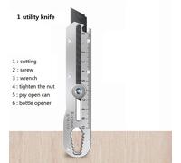 Couteau Utilitaire De Poche En Acier Inoxydable,Outil De Coupe De Papier Peint Épaissi,Multifonctionnel,En Forme De T,Livres,Pelle,Rap-Duty,10 En 1 - Type 1 Knife