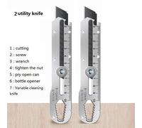 Couteau Utilitaire De Poche En Acier Inoxydable,Outil De Coupe De Papier Peint Épaissi,Multifonctionnel,En Forme De T,Livres,Pelle,Rap-Duty,10 En 1 - Type 2 Knives