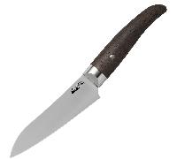 COUTEAU UTILITAIRE FOX/DUE CIGNI COQUUS 14cm/6"-ACIER INOXYDABLE 4116, MANCHE EN BOIS DE CHÊNE FUMÉ
